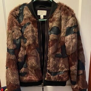 🔥🔥Marrakech Anthropology Women's Faux Fur Bomber Jacket  Like new!